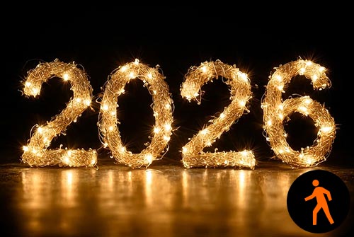 Animated: Golden Lights New Year Stationery Stationery, Backgrounds