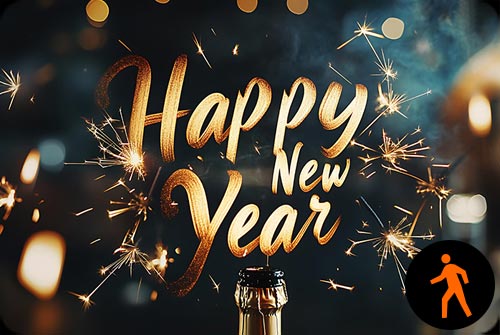 Animated: Golden Spark New Year Stationery Stationery, Backgrounds