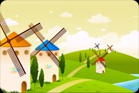 Windmills At Springtime  Stationery, Backgrounds