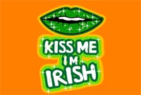 Green Lips Kiss Me I'm Irish Stationery, Backgrounds