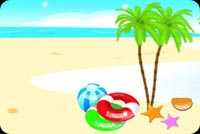 Beach Ball, White Sand, Blue Waters Stationery, Backgrounds