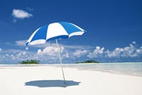 Blue Umbrella Summer Beach Stationery, Backgrounds