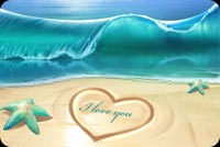 Summer Love, Heart On Sand Stationery, Backgrounds