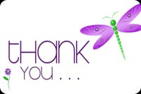 Thank You With Dragon Fly Stationery, Backgrounds