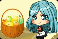 Blue Haired Girl And Fruit Basket Stationery, Backgrounds