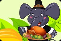 Happy Elephant And Turkey Stationery, Backgrounds