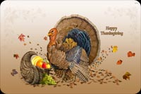 Turkey And Basket Of Fruits Stationery, Backgrounds