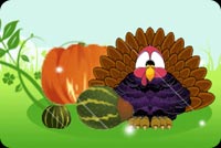 Fat Yummy Thanksgiving Turkey Stationery, Backgrounds