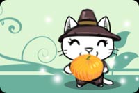 Happy Cat And A Pumpkin Stationery, Backgrounds