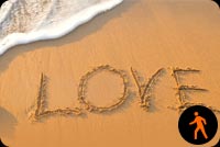Animated Sandy Beach With Love Stationery, Backgrounds