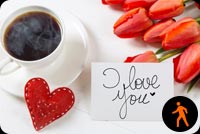 Animated Coffee Cup With I Love You Note Stationery, Backgrounds