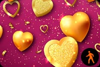 Animated Valentine Golden Hearts Sparkles Stationery, Backgrounds