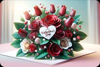 Romantic Valentine's Day Email Stationery: Roses, Tulips, And Love Stationery, Backgrounds