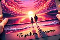 Captivating Sunset Romance: Email Stationery 'together Forever Stationery, Backgrounds