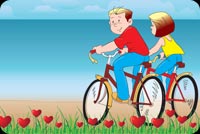 Romantic Bike Ride For 2 Stationery, Backgrounds