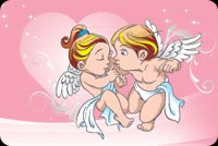 Boy And Girl Cupid Stationery, Backgrounds