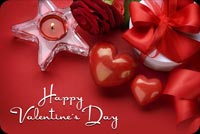 Red Hearts, Ribbon And Candles Stationery, Backgrounds