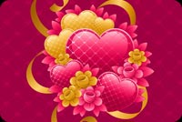 Pink Hearts And Yellow Flowers Stationery, Backgrounds