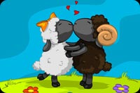 2 Sheeps Dance Together Stationery, Backgrounds