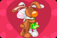 Bunnies Hug At Valentines Stationery, Backgrounds