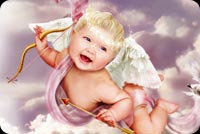 Cupid With Bow Smiling Stationery, Backgrounds