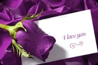 Purple I Love You Flower Stationery, Backgrounds