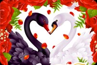 Valentine Heart Love Swans Stationery, Backgrounds