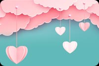 Pink Clouds Love In The Air Stationery, Backgrounds
