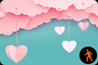 Animated Pink Clouds Love In The Air Stationery, Backgrounds