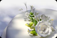 Elegant White Wedding Cake Stationery, Backgrounds
