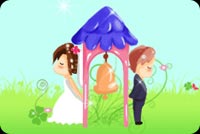 Bride, Groom And A Bell Stationery, Backgrounds