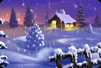 Snow Falls Over A Cottage Stationery, Backgrounds