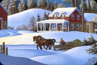 Horses Travel At Winter Stationery, Backgrounds