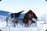 Log House Covered In Snow Stationery, Backgrounds