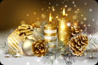 Candles, Pine Cones And Snow Stationery, Backgrounds