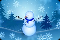 Frosty Has Fun During Winter Stationery, Backgrounds