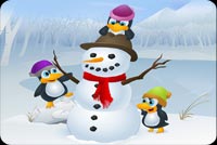 3 Penguins And Frosty Stationery, Backgrounds