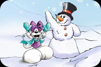 Playing With Friend & Snowman Stationery, Backgrounds