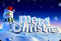 Snowman & Merry Christmas 3d Stationery, Backgrounds