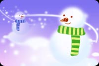 Snowmen In Blue And Green Stationery, Backgrounds